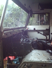 view inside the cab